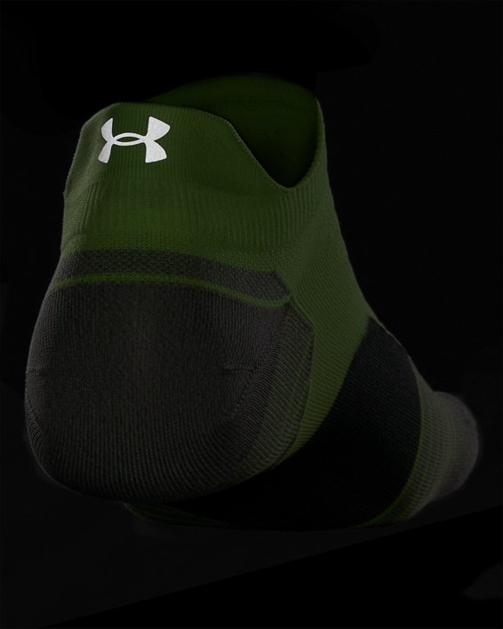 Unisex UA Run No Show Tab Socks 2-Pack, Green, pdpMainDesktop image number 4